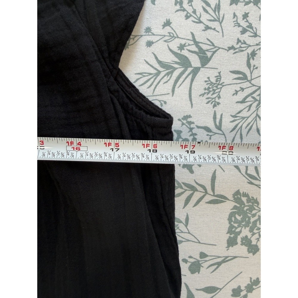 GAP Black Cotton Gauze Dress Small Ruffle Sleeve Tiered Mini Casual Boho Summer - Picture 8 of 9